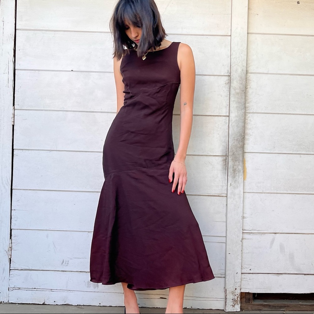Bias cut max studio brown dress